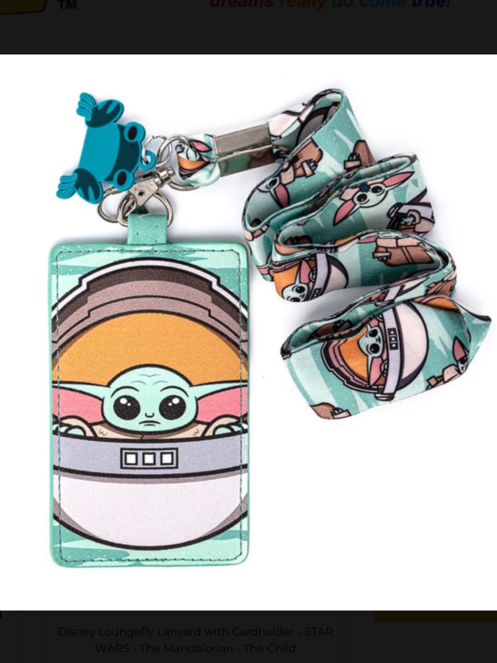 Loungefly Star Wars The Mandalorian-The Child Lanyard w/Cardholder - Picture 5 of 6